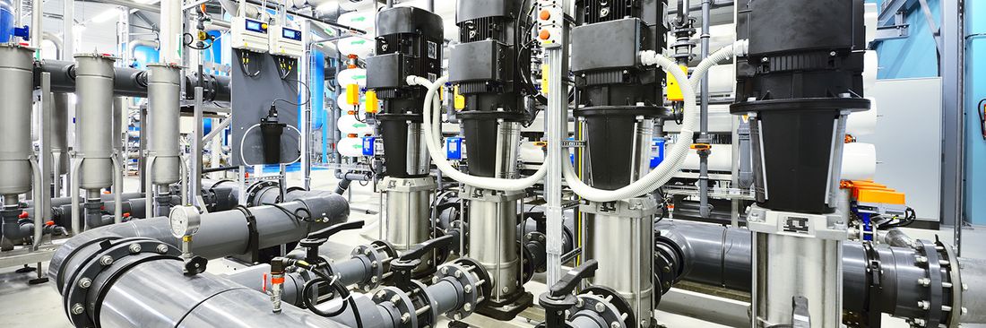 Industrial pumps and rotating equipment at a facility
