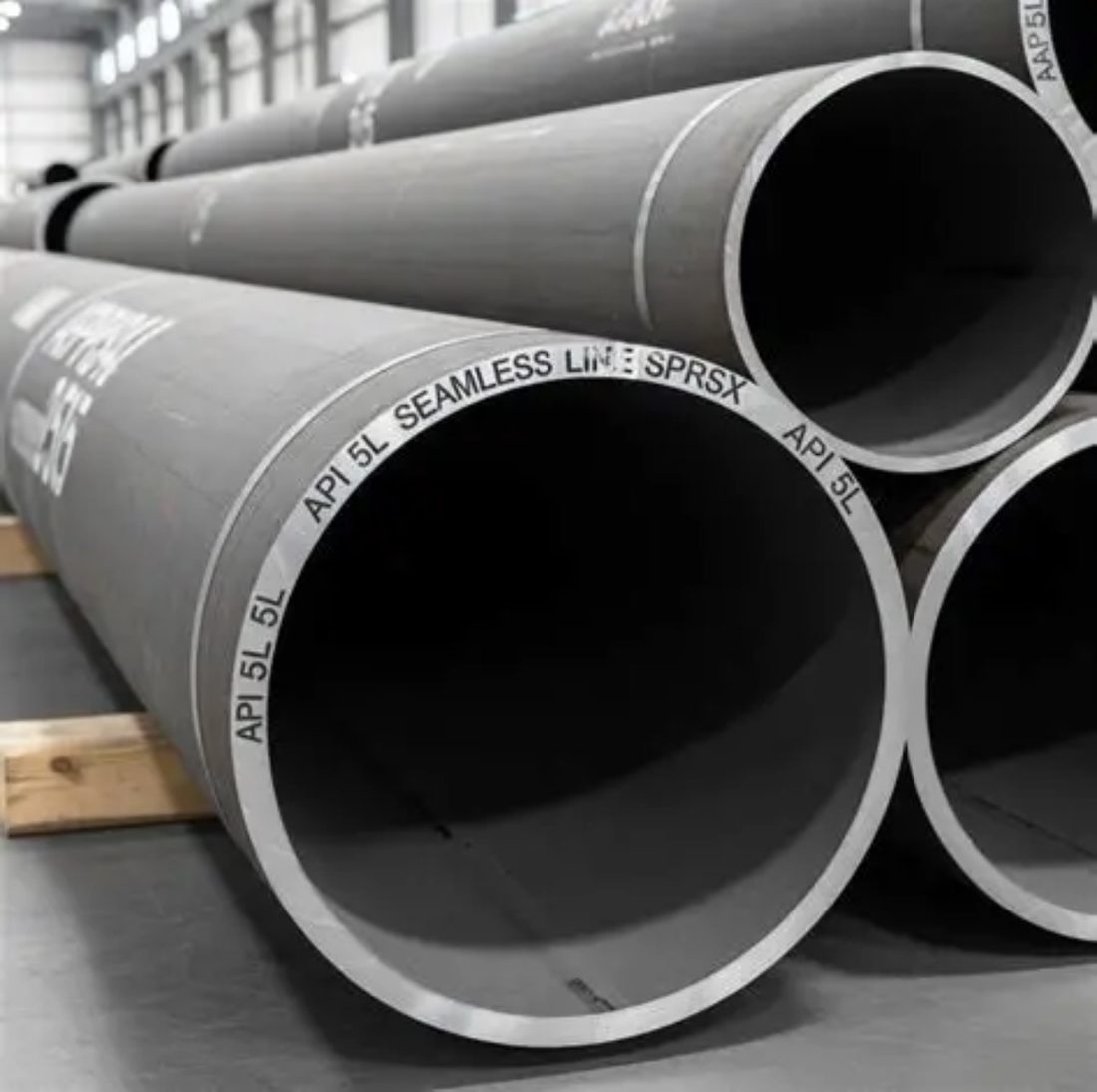 Stack of API 5L seamless line pipe